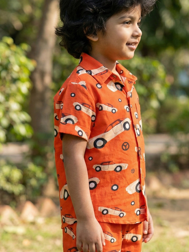 Vintage Cars Print Coord