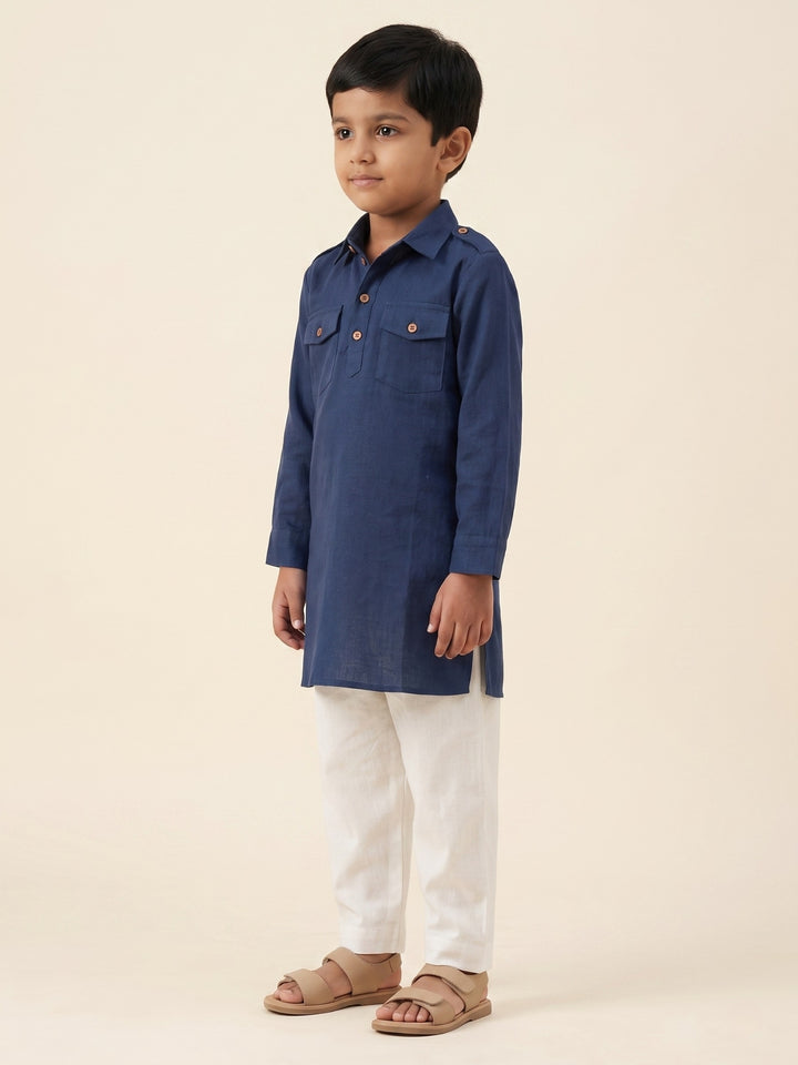 Blue Pathani Kurta Pajama