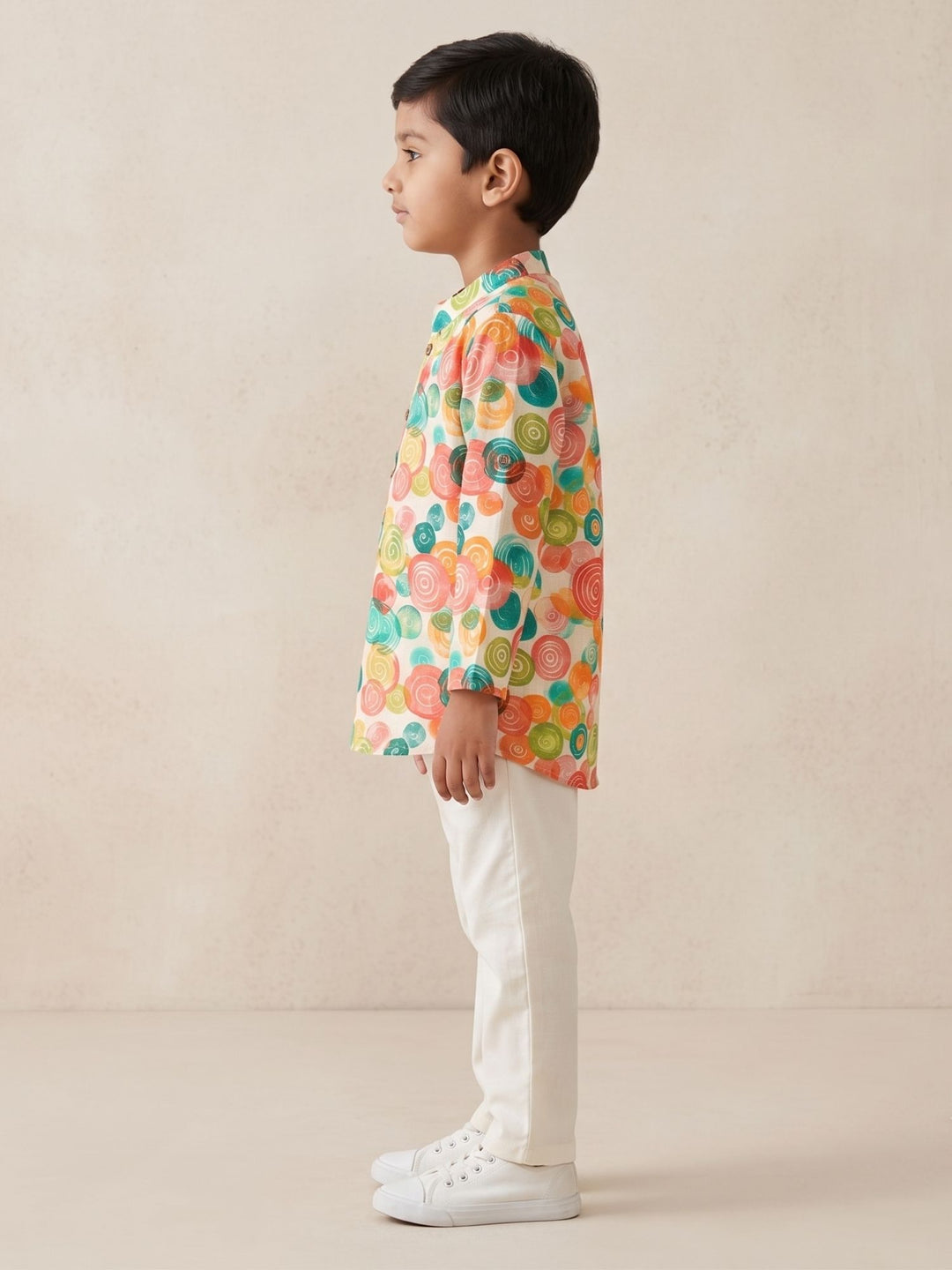 Watercolor Painted Circles Short Kurta
