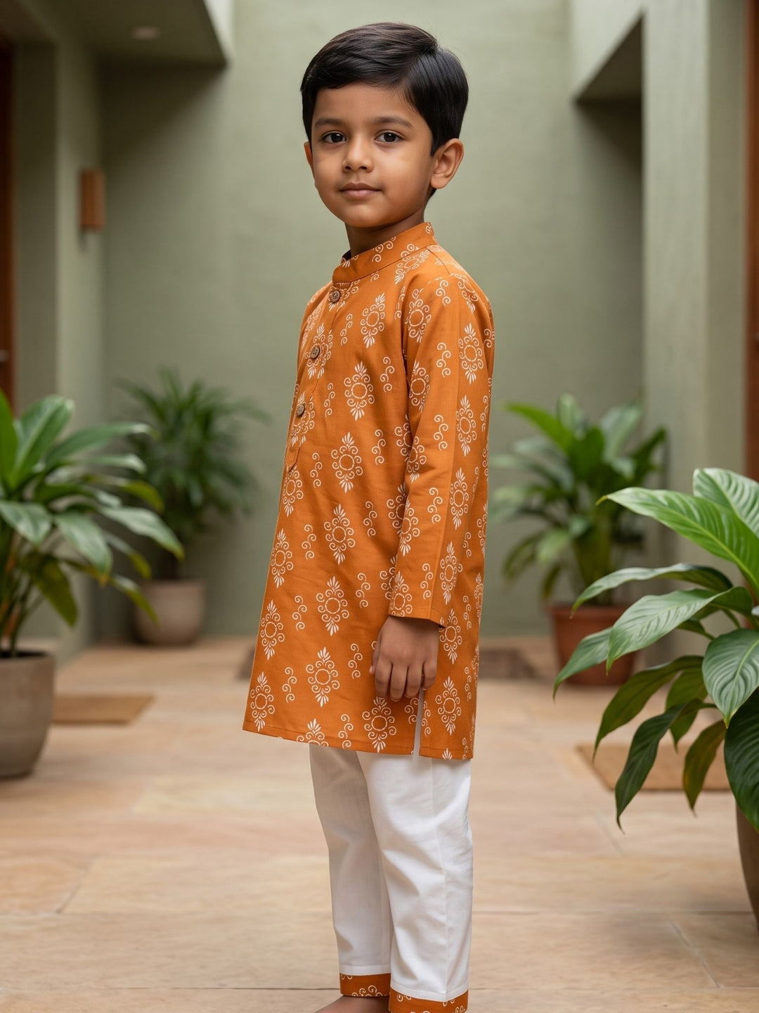 Rust Diamond Floral Butti
