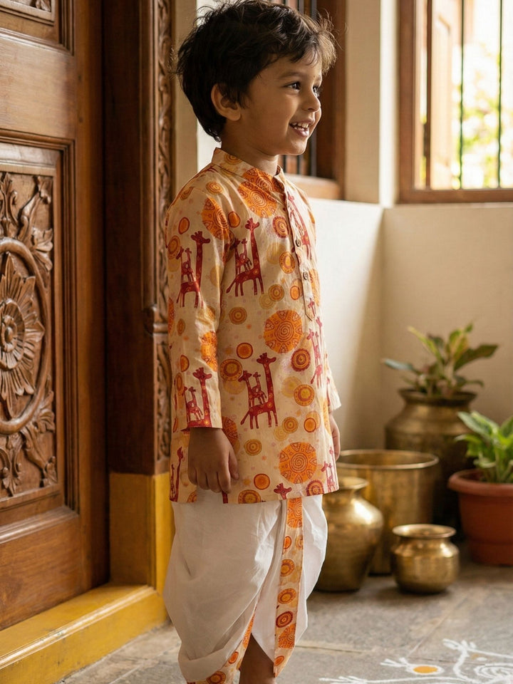 Giraffe Mandala Kurta Dhoti Set