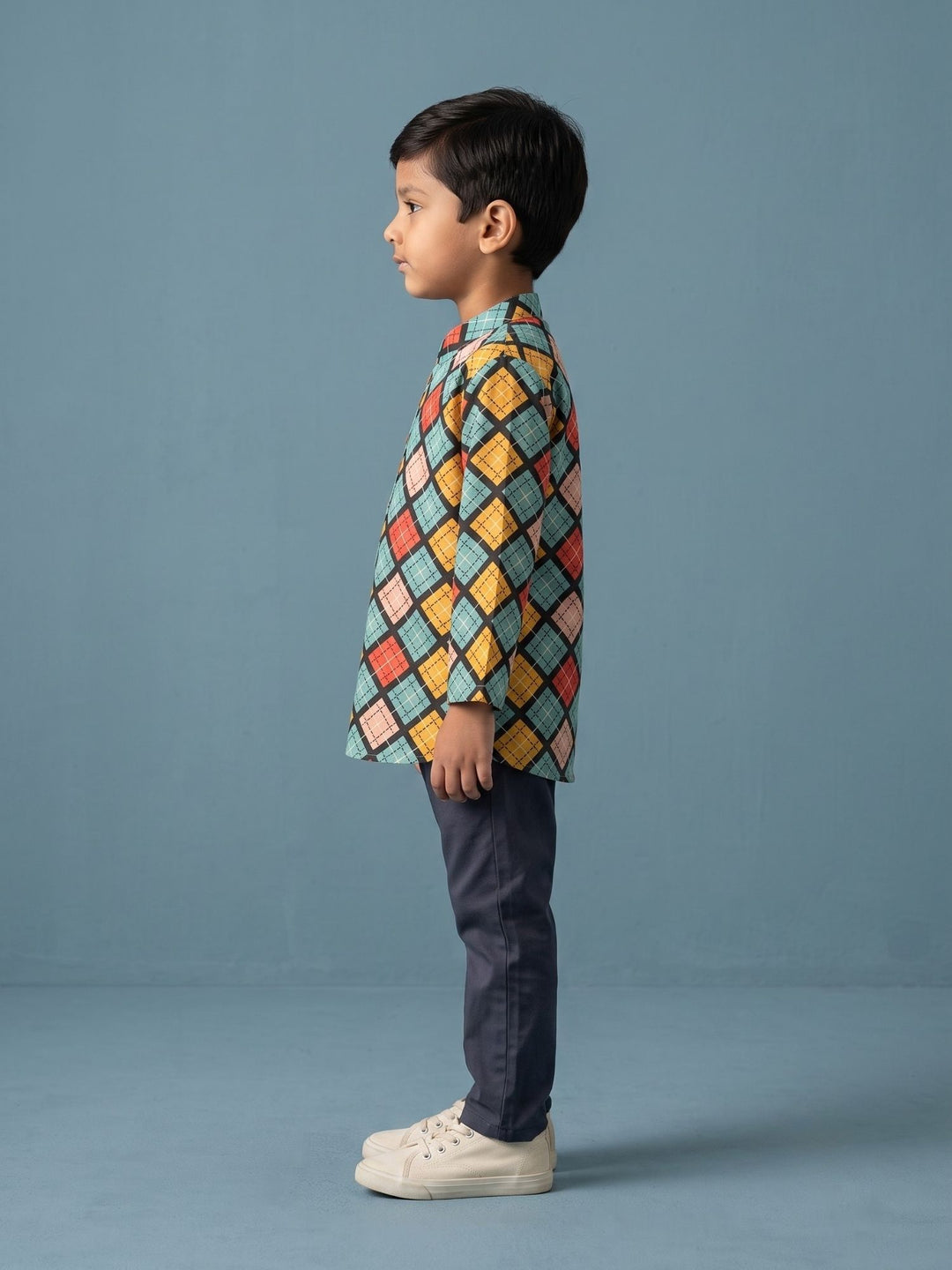 Multicolor Geometric Short Kurta