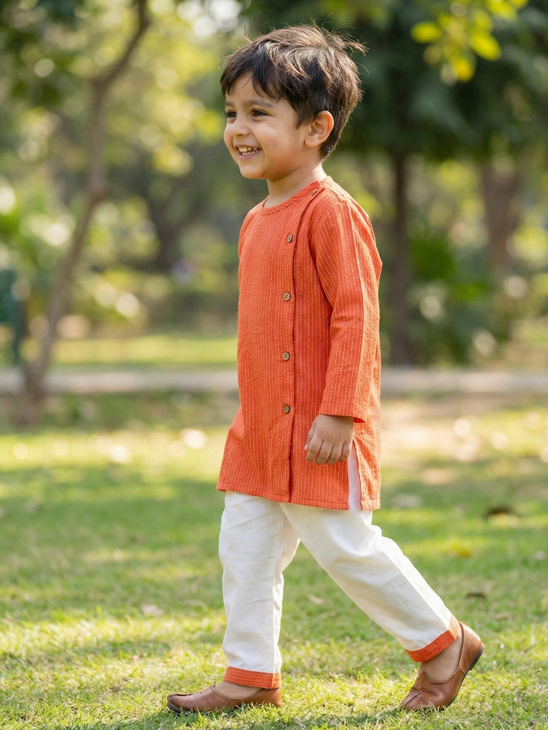 Orange Side Cut Katha