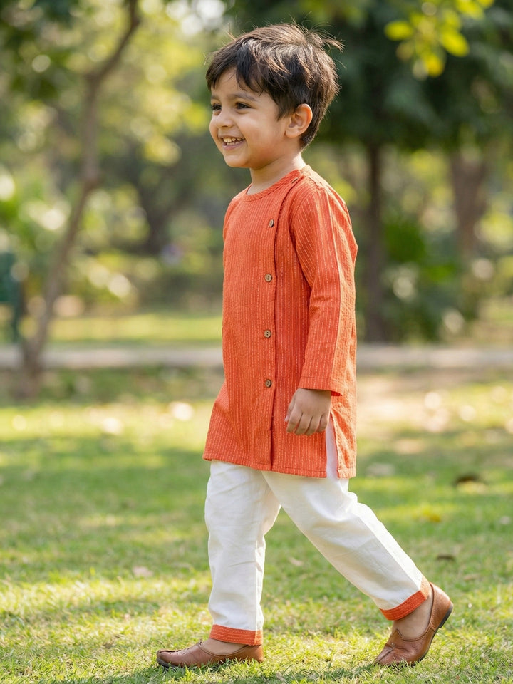 Orange Side Cut Katha