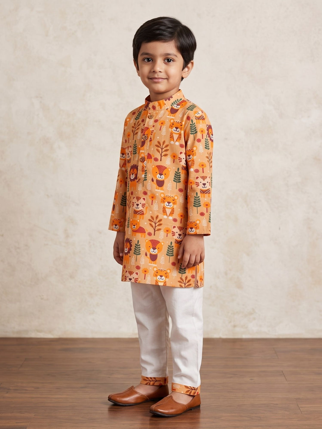 Orange Floral Animal Print