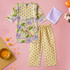 Yellow Floral Kurti Pajama & Dupatta