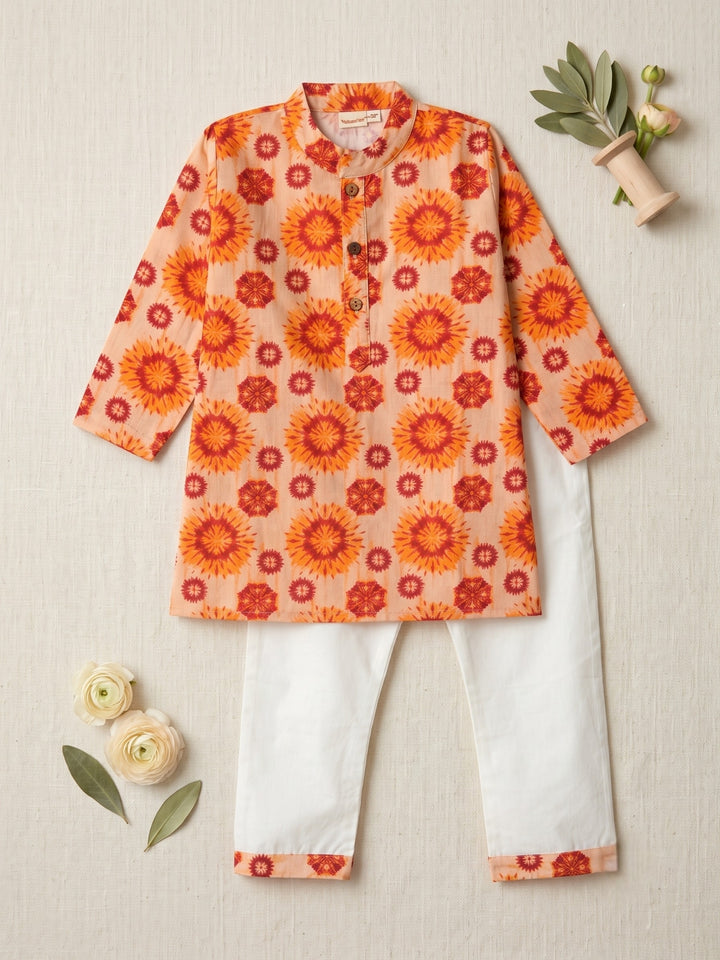 Orange Bohemian Mandala Print