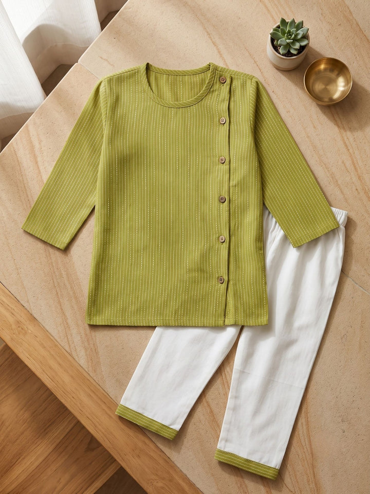 Olive Side Cut Katha